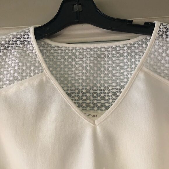 Promod Beautiful white blouse with 3/4 sleeve - Picture 1 of 8